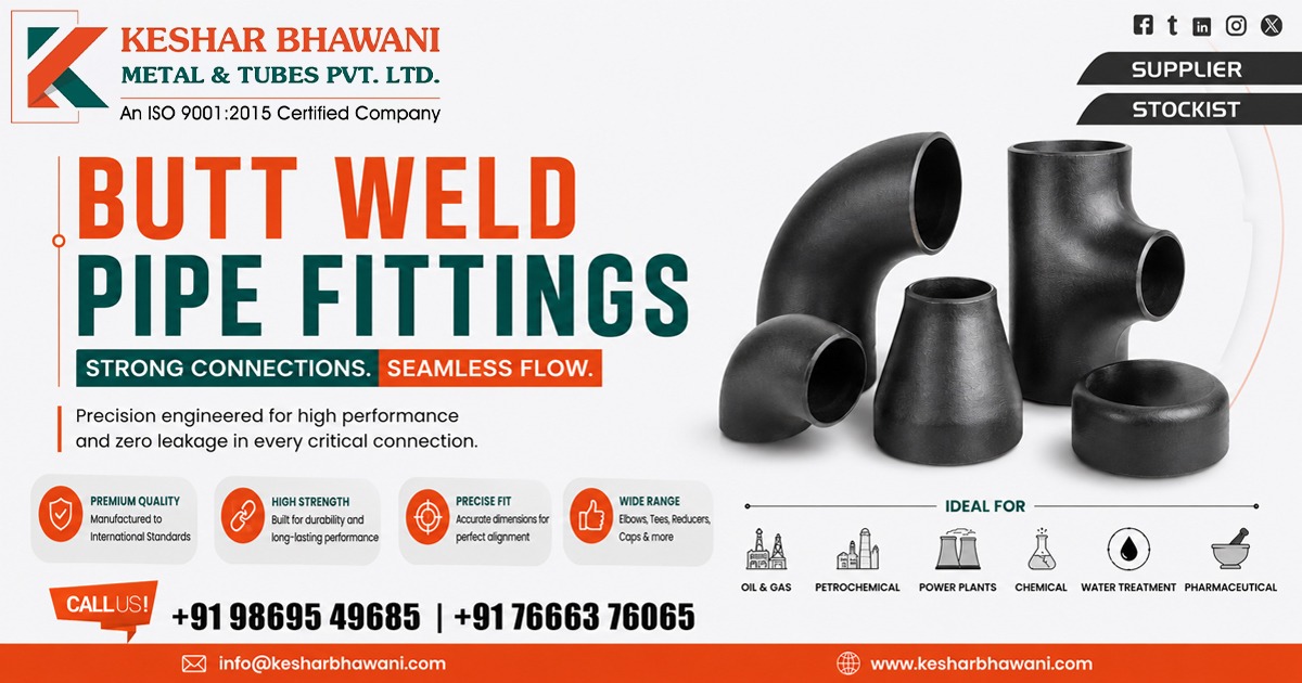 Premium Butt Weld Pipe Fittings Manufacturer in India